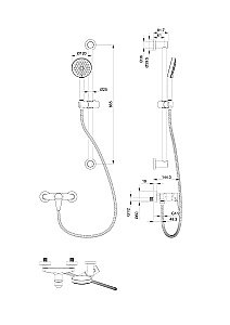 Смеситель для душа с гарнитуром WONZON & WOGHAND WW-AE3103-MW белый матовый купить в интернет-магазине сантехники Sanbest