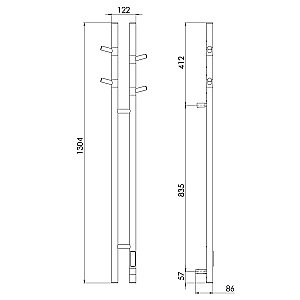 Полотенцесушитель электрический Vincea VTD-1D2GE графит купить в интернет-магазине сантехники Sanbest