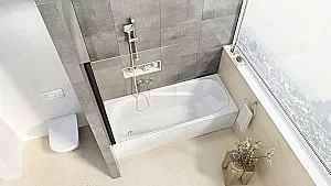 Шторка для ванны Ravak PVS1-80 79840300Z1 черная купить в интернет-магазине Sanbest