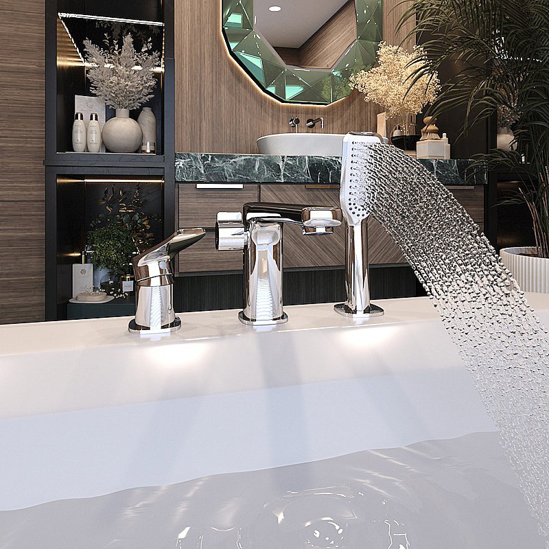 Смеситель для ванны Elghansa 2865599 хром купить в интернет-магазине сантехники Sanbest