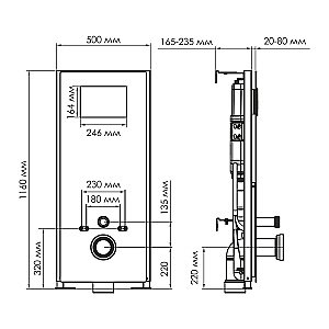 Инсталляция для унитаза WasserKraft Abens 20TLT.010.ME.BL.WM04 с белой матовой кнопкой купить в интернет-магазине сантехники Sanbest