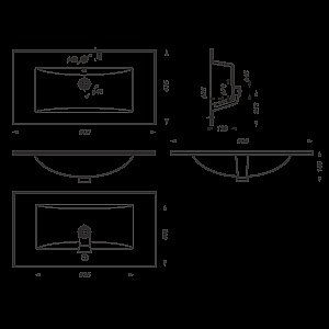 Раковина Sanita luxe Quadro 90 QDR90SLWB01 белая купить в интернет-магазине Sanbest