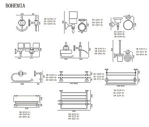 Ершик подвесной ART&MAX BOHEMIA AM-E-4281-Br бронза купить в интернет-магазине сантехники Sanbest