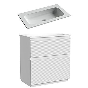 Тумба с раковиной Sancos FOLK Floor FL80FW/CN7012wx 80 Bianco для ванной в интернет-магазине Sanbest