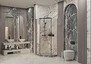 Душевой уголок Ambassador Ritz 112011203 100х100 стекло прозрачное/профиль черный купить в интернет-магазине Sanbest