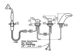 Cмеситель каскадный для ванны Rav-Slezak LABE L571.5PSM купить в интернет-магазине сантехники Sanbest