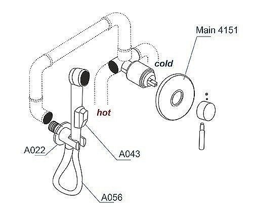 Гигиенический душ WasserKRAFT Main A04156 купить в интернет-магазине сантехники Sanbest