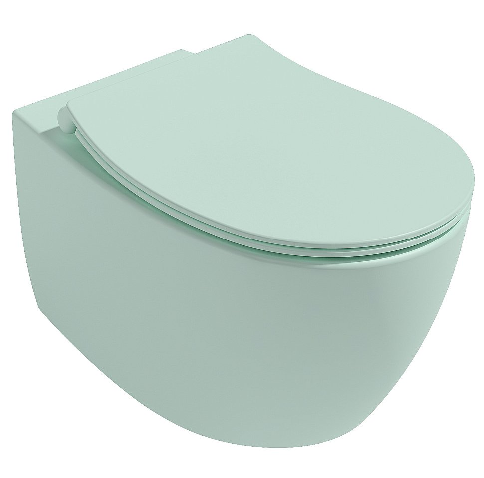 Унитаз подвесной Isvea Sentimenti Neo 10AR02010SV-2T мятно-зеленый матовый, безободковый купить в интернет-магазине Sanbest