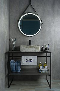 Раковина накладная Gid Geometrico 48 Mnc605 54460 серый мрамор купить в интернет-магазине Sanbest