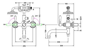 Смеситель для ванны Arcade ARC 2019 CHR с ручками ARC65 CHR купить в интернет-магазине сантехники Sanbest