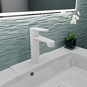 Смеситель для раковины D&K Bayern.Munchen DA1562108 белый матовый купить в интернет-магазине сантехники Sanbest