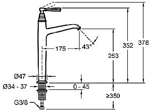 Cмеситель для раковины Jacob Delafon CLEO 1889 E24309-CP хром купить в интернет-магазине сантехники Sanbest