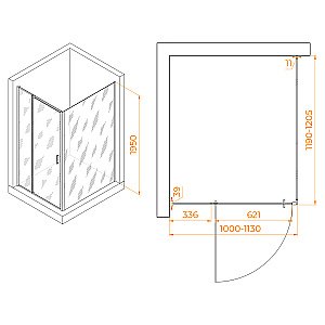 Душевой уголок RGW Passage PA-078 (PA-008 + Z-050-2) 100х120 350807802-11 стекло прозрачное/профиль хром купить в интернет-магазине Sanbest