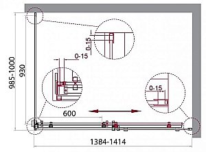 Душевой уголок Belbagno ACQUA-AH-1 140х100 купить в интернет-магазине Sanbest
