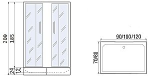 Душевой уголок RIVER MORAVA XL100/80/24 МТ стекло матовое/профиль хром купить в интернет-магазине Sanbest
