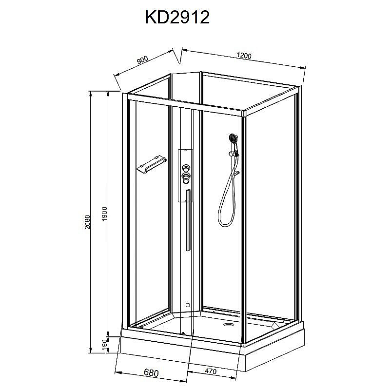 Душевая кабина AvaCan KD Серия KD2912N 120х90 без крыши купить в интернет-магазине Sanbest