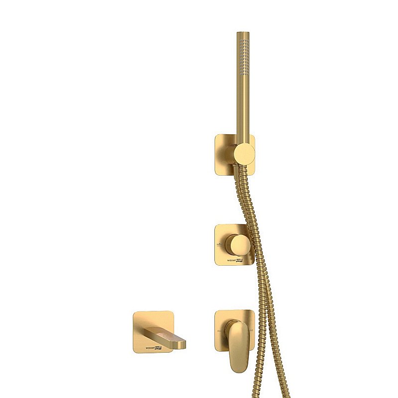 Смеситель для ванны WasserKRAFT Havel SET2855 золото матовое купить в интернет-магазине сантехники Sanbest