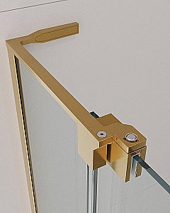 Душевой уголок Cezares Slider 100x100 A-2-90/100-C-BORO стекло прозрачное/профиль золото брашированное купить в интернет-магазине Sanbest