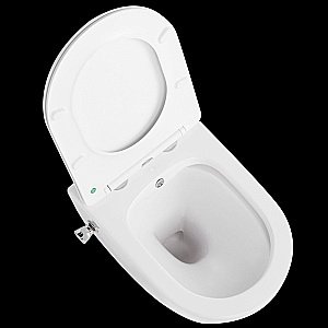 Унитаз подвесной с функцией биде CeramaLux 2196-BD белый, безободковый, с крышкой микролифт купить в интернет-магазине Sanbest