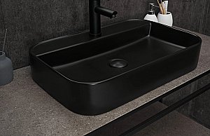 Раковина накладная Gid Geometrico 60 Bm9660 53376 черная матовая купить в интернет-магазине Sanbest