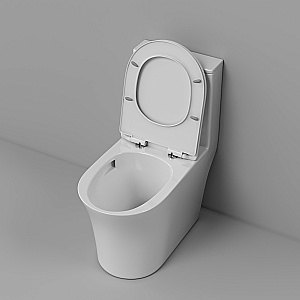 Унитаз моноблок Grossman Thin Rim GR-5607SQ белый глянцевый, с крышкой микролифт, слив-торнадо купить в интернет-магазине Sanbest