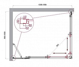 Душевой уголок BelBagno LUCE-AH-21 125х100 стекло прозрачное/профиль хром купить в интернет-магазине Sanbest