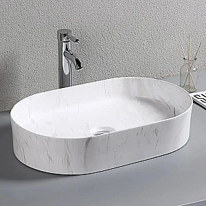 Раковина накладная CeruttiSpa 50 CR0055B MMW1 мрамор белый матовый купить в интернет-магазине Sanbest