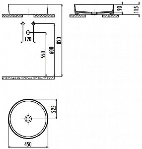 Накладная раковина CREAVIT Loop 45 LP145-00ST00E-0000 персиковый матовый купить в интернет-магазине Sanbest