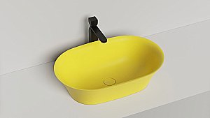 Раковина накладная Salini Mona 110821MF 60 из искусственного камня S-Stone, матовая, цвет по RAL полностью купить в интернет-магазине Sanbest