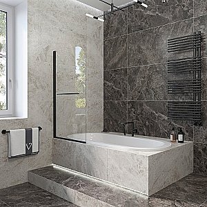 Шторка для ванны Veconi PL-79B 80x150 прозрачная купить в интернет-магазине Sanbest