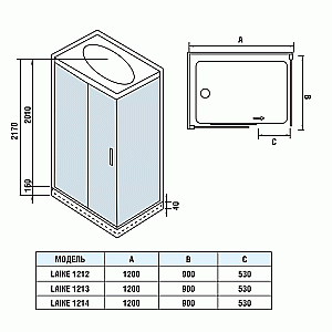Душевая кабина WeltWasser WW500 LAINE 1212 120х90 купить в интернет-магазине Sanbest