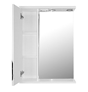 Зеркало со шкафом Loranto Стиль Соло CS00024779 60 белое, левостороннее купить в интернет-магазине сантехники Sanbest