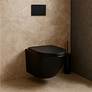 Унитаз подвесной Azario Grado AZ-0046-UQ3-MB черный матовый, безободковый, с крышкой микролифт, слив торнадо купить в интернет-магазине Sanbest