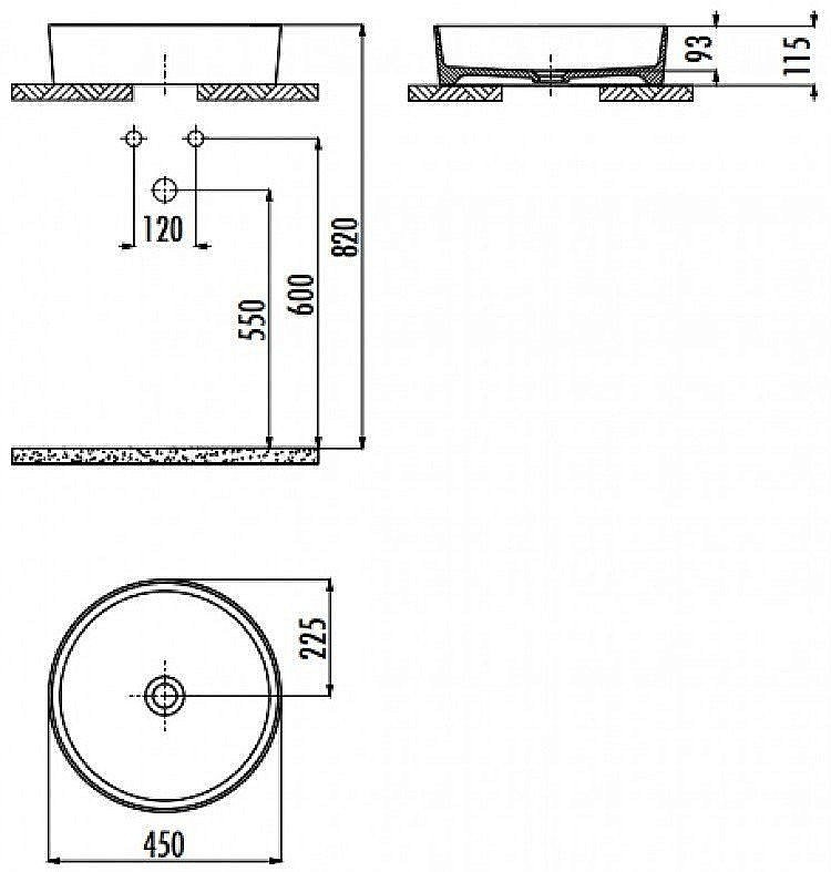Накладная раковина CREAVIT Loop 45 LP145-00ST00E-0000 персиковый матовый купить в интернет-магазине Sanbest