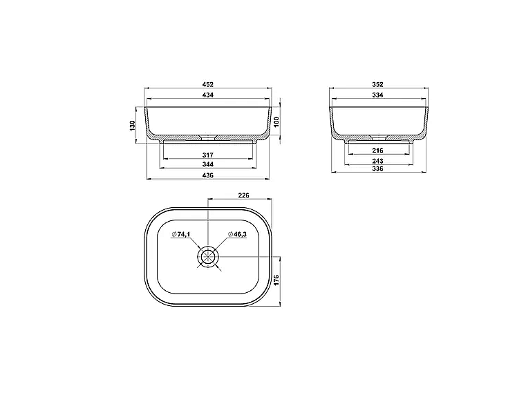 Раковина Good Door Соло 45х35 РВ00002 белая купить в интернет-магазине Sanbest