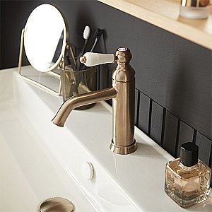 Cмеситель для раковины Jacob Delafon LOUISE E24360-BCN золото матовое купить в интернет-магазине сантехники Sanbest