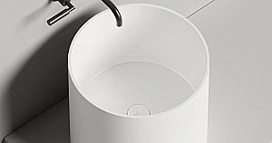 Раковина накладная Salini Armonia 04 130118G 46 из искусственного камня S-Sense, белая глянцевая купить в интернет-магазине Sanbest