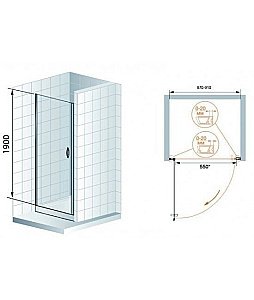 Душевая дверь Cezares FONTANO-B-1-90 купить в интернет-магазине Sanbest