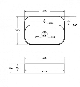 Раковина Cezares 55 CZR-6616 белая купить в интернет-магазине Sanbest
