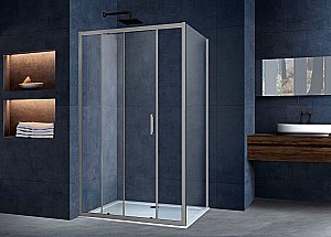 Душевой уголок Vincea Alpha VSR-3AL9012CLGM 120x90 стекло прозрачное/профиль вороненая сталь купить в интернет-магазине Sanbest