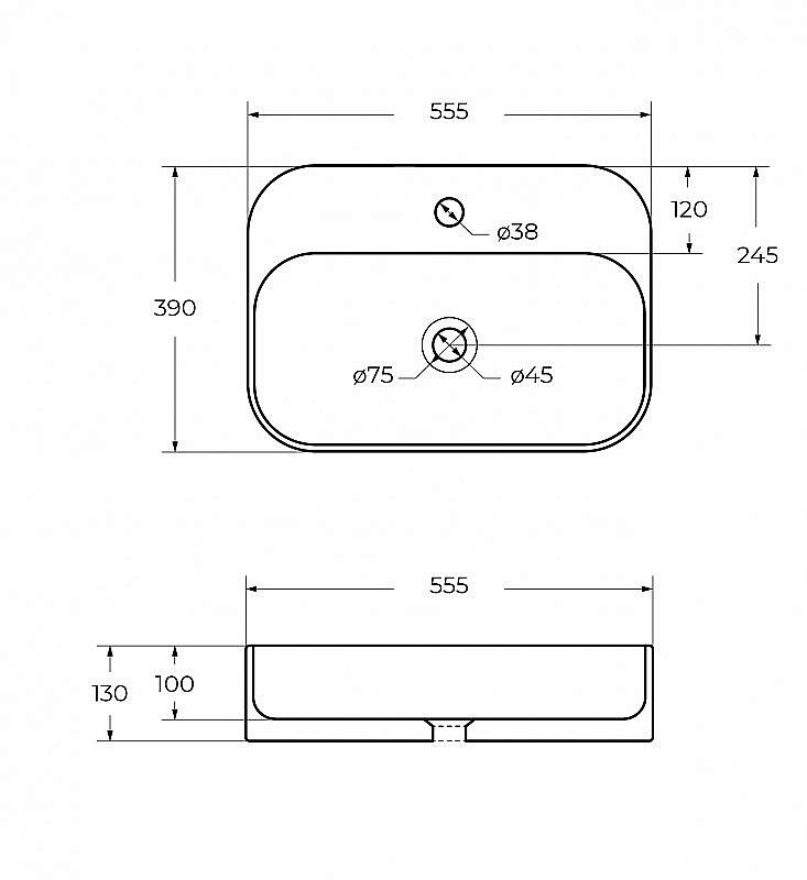 Раковина Cezares 55 CZR-6616 белая купить в интернет-магазине Sanbest