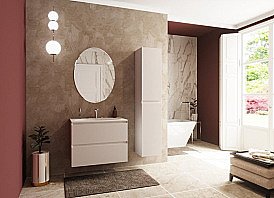 Тумба с раковиной Эстет Malta Luxe 80 белая для ванной в интернет-магазине Sanbest