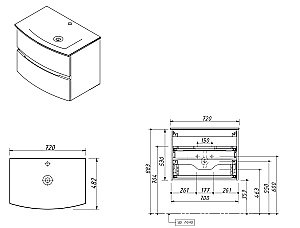 Тумба с раковиной Caprigo Integra 13911-L064 глянец GC18R 13911 70 латте для ванной в интернет-магазине Sanbest