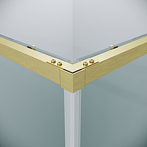 Душевой уголок Grossman Galaxy 90х90 300.K33.01.9090.32.00 стекло прозрачное/профиль золото брашированное купить в интернет-магазине Sanbest