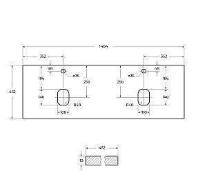 Тумба с раковинами и столешницей BelBagno KRAFT 140 Cemento Grigio для ванной в интернет-магазине Sanbest