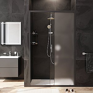 Душевая дверь AM.PM GEM W90G 120 прозрачная-матовая/черный купить в интернет-магазине Sanbest