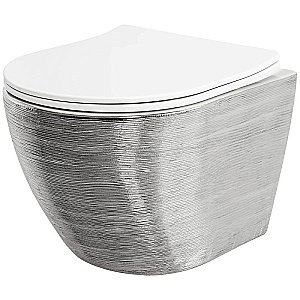 Унитаз подвесной Grossman Color GR-4455SWS безободковый, с крышкой микролифт, серебро купить в интернет-магазине Sanbest