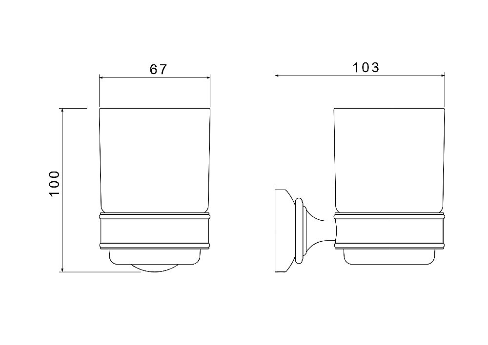 Стакан Aquatek Классик AQ4504CR стекло матовое/хром купить в интернет-магазине сантехники Sanbest