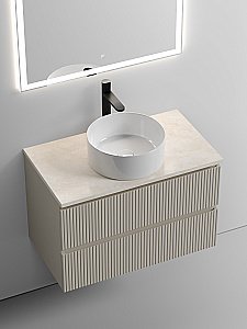 Тумба с раковиной Sancos SNOB T 80 со столешницей, бежевая матовая для ванной в интернет-магазине Sanbest