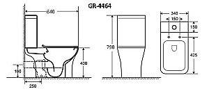 Унитаз-компакт Grossman Classic GR-4464S безободковый, с бачком, с крышкой микролифт, белый купить в интернет-магазине Sanbest